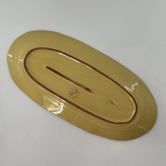 VIETRI italy  16 1/4" x 7 5/8" Oval Serving Dish Tray Platter Volcanic Red - Picture 2 of 7